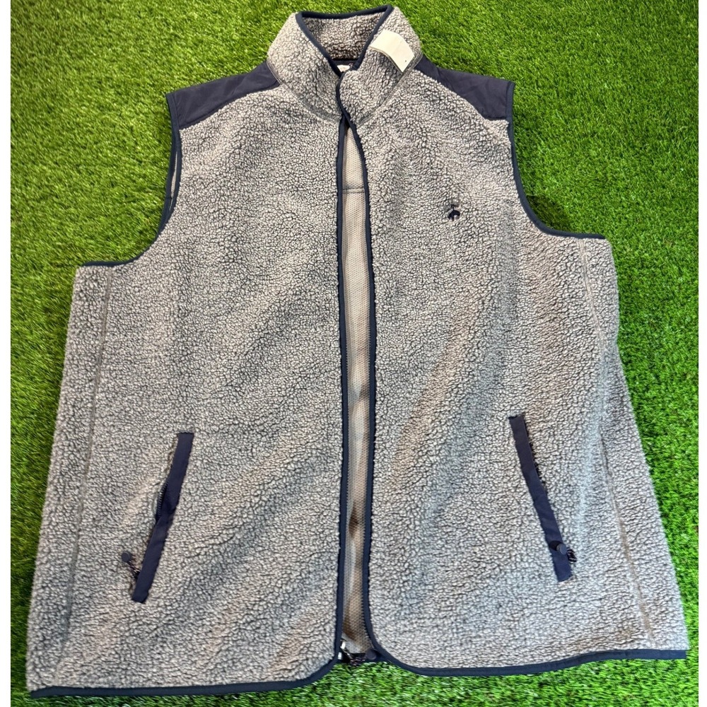 Brooks Brothers 1818‎ Fleece Vest 2XLT Navy Blue Full Zip Pockets